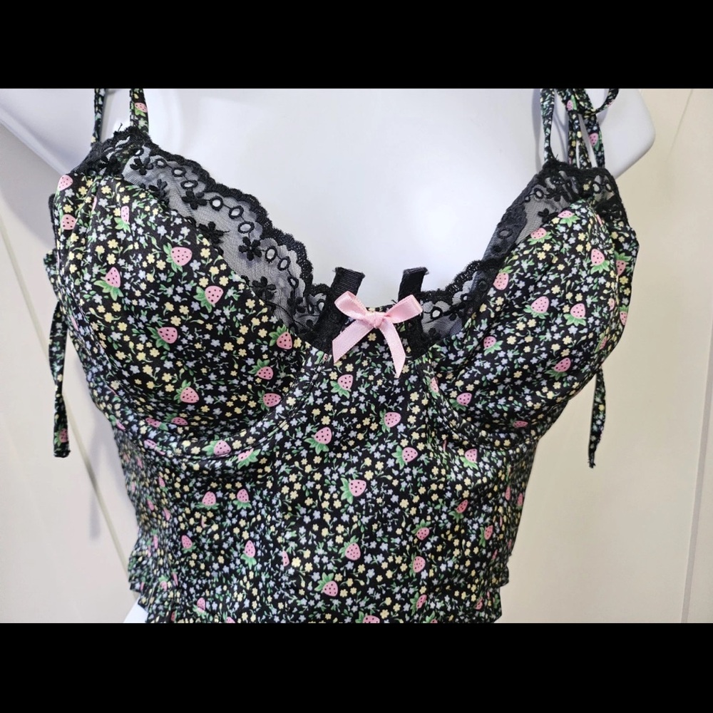 For Love And Lemons Black Floral Camisole Small - Picture 3 of 16